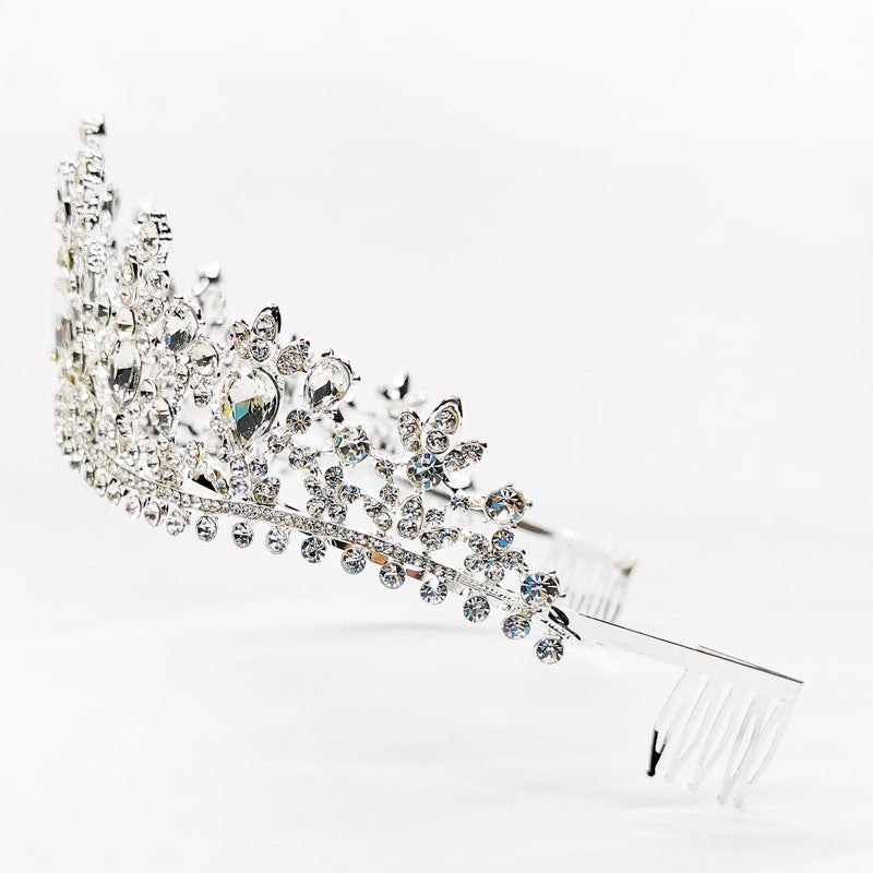 Rhinestone Crown Bridal Wedding Tiara Big Crown Wedding Tiara Crown