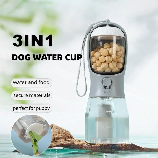 Original 3 in 1 - Dog Water Cup Drinking Food Garbage Bag (3-in-1) Portable Small Multi-functional Pet Cups Pets Supplies