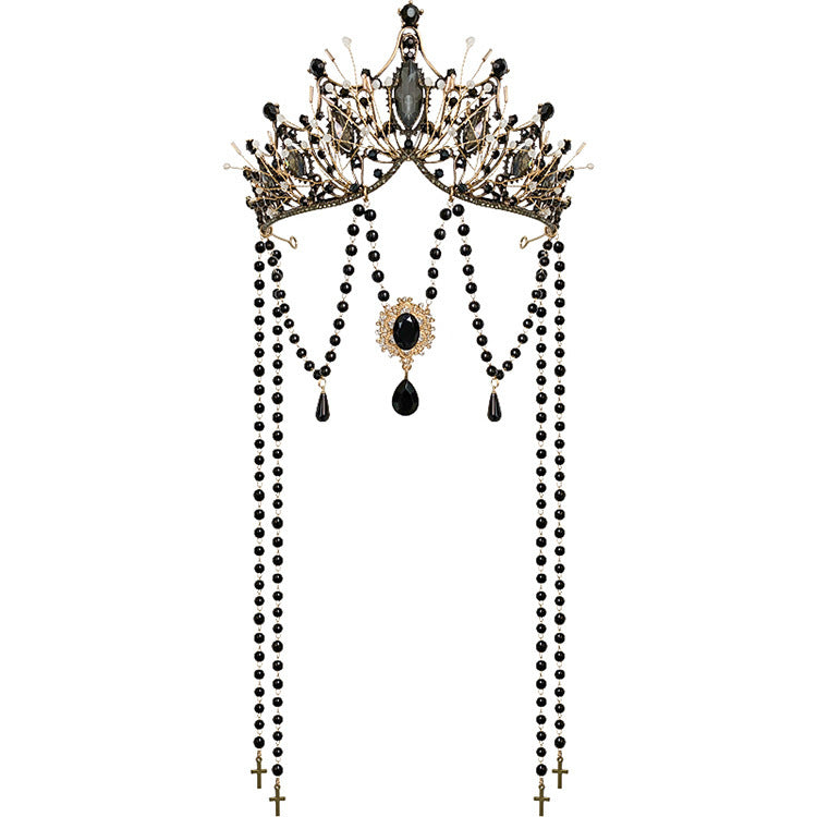 Top Lolita Fringed Crown Catwalk Crown Tiara Hair Accessories