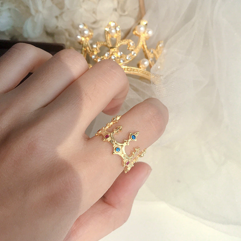 Vintage castle crown ring top quality