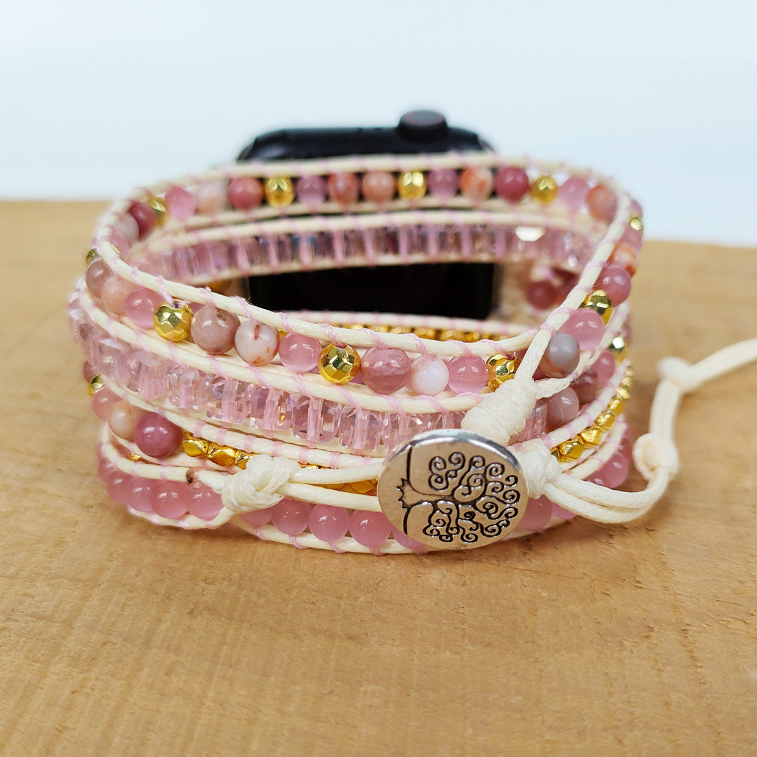 Natural Quartz Rough Woven Watch Band High Qualitu HandMade