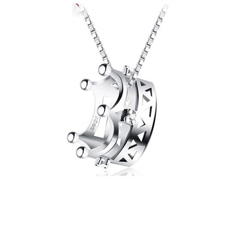 Crown silver plated necklace