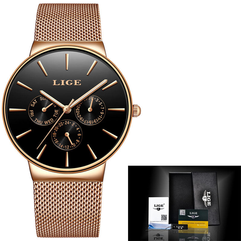 Sports and leisure Fashion Waterproof Quartz Mesh Strap Watch