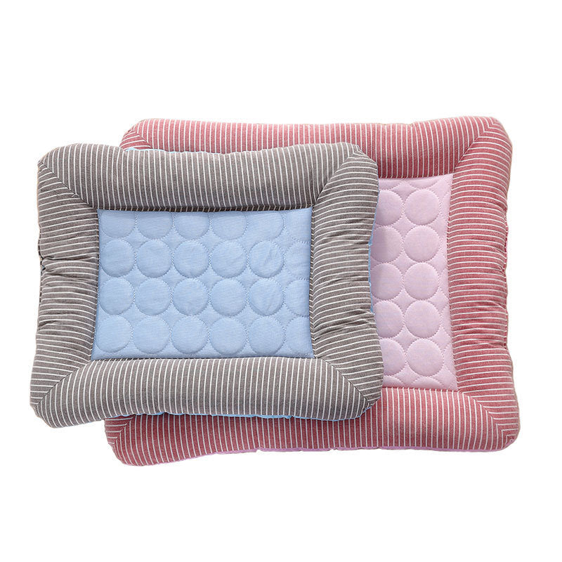 High Quality- Pet Cooling Pad Bed For Dogs Cats Puppy Kitten Cool Mat Pet Blanket Ice Silk Material Soft For Summer Sleeping Blue Breathable