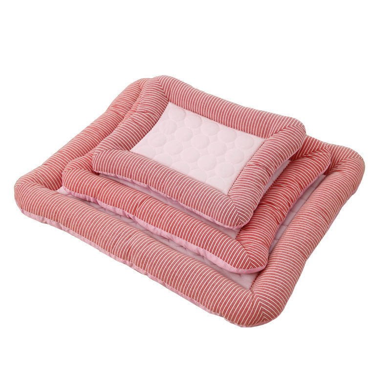 High Quality- Pet Cooling Pad Bed For Dogs Cats Puppy Kitten Cool Mat Pet Blanket Ice Silk Material Soft For Summer Sleeping Blue Breathable