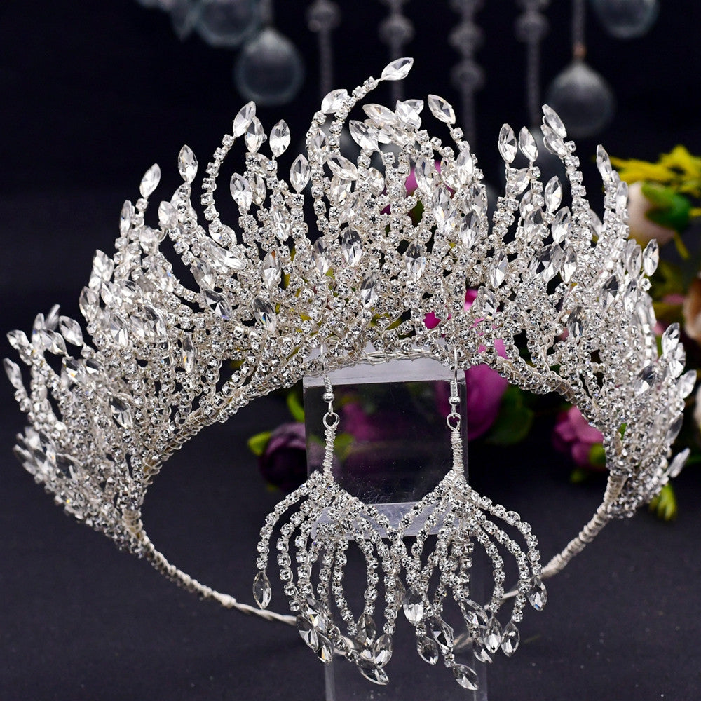 Original Silver Headwear Beauty Luxury Rhinestones Crown Creative Wedding Hair Crown top quality