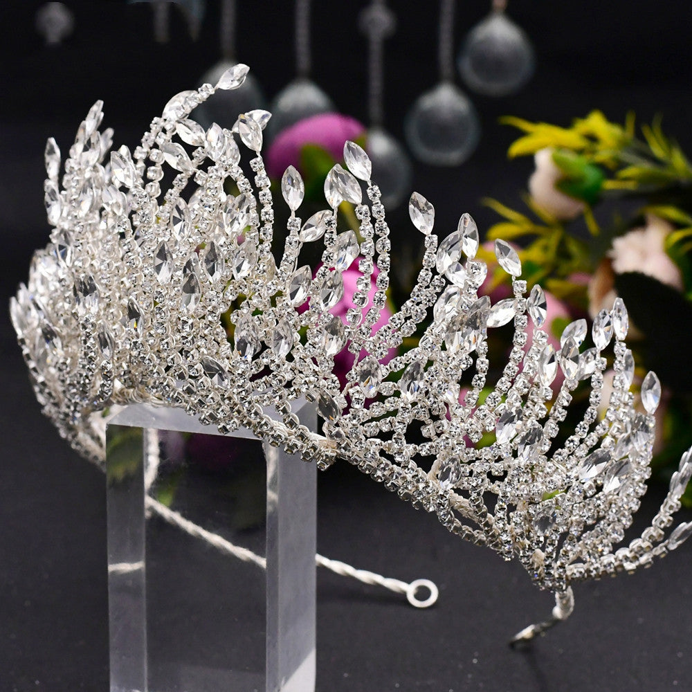 Original Silver Headwear Beauty Luxury Rhinestones Crown Creative Wedding Hair Crown top quality
