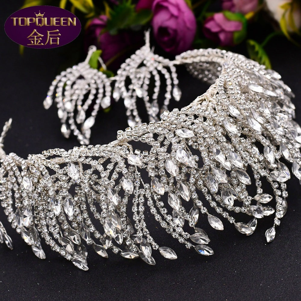 Original Silver Headwear Beauty Luxury Rhinestones Crown Creative Wedding Hair Crown top quality