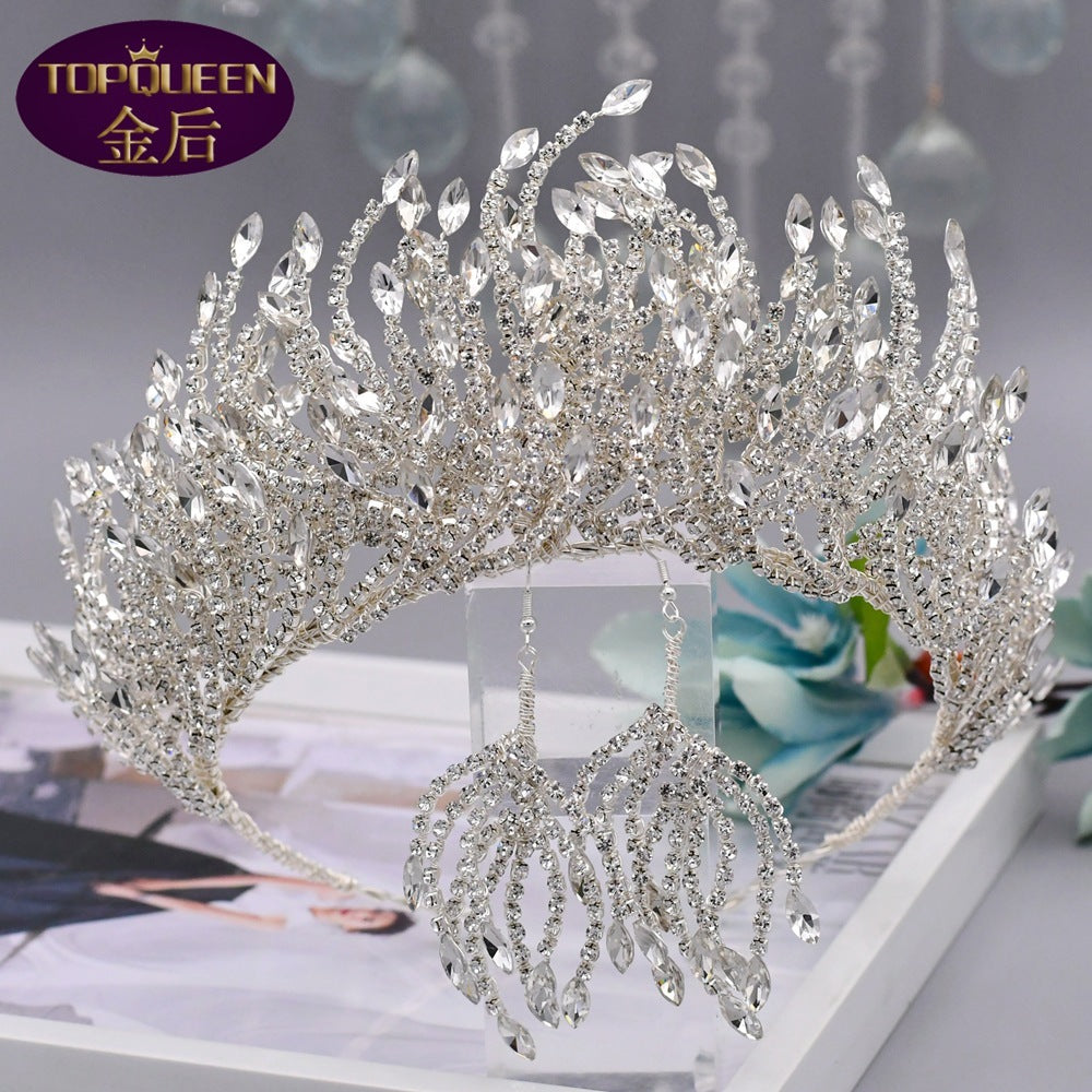 Original Silver Headwear Beauty Luxury Rhinestones Crown Creative Wedding Hair Crown top quality