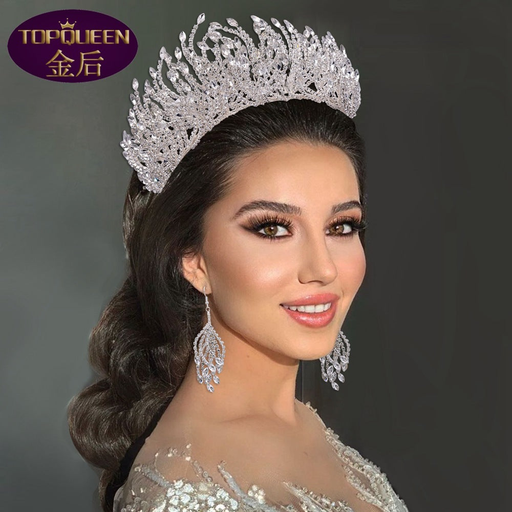 Original Silver Headwear Beauty Luxury Rhinestones Crown Creative Wedding Hair Crown top quality
