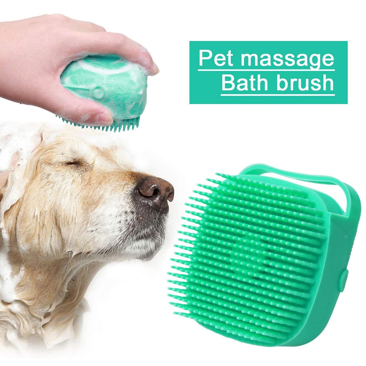 Original Pet Dog Shampoo Massager Brush Cat Massage Comb Grooming Scrubber Shower Brush For Bathing Short Hair Soft Silicone Brushes