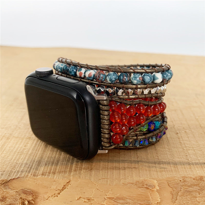 Natural Quartz Rough Woven Watch Band High Qualitu HandMade