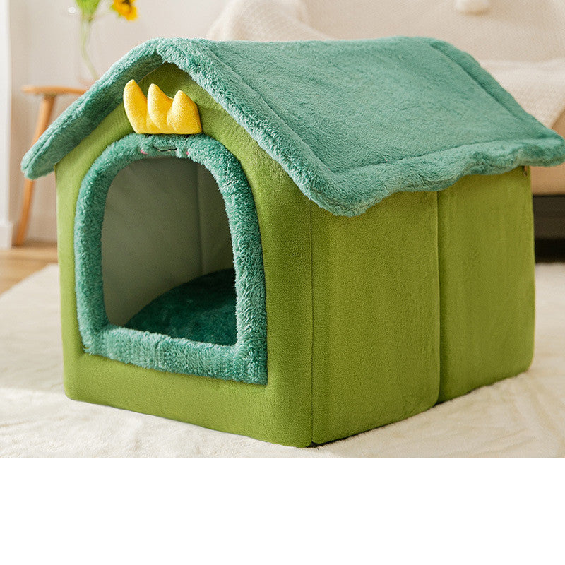 Original High Quality Foldable Dog House Pet Cat Bed Winter Dog Villa Sleep Kennel Removable Nest Warm Enclosed Cave Sofa Pets Supplies