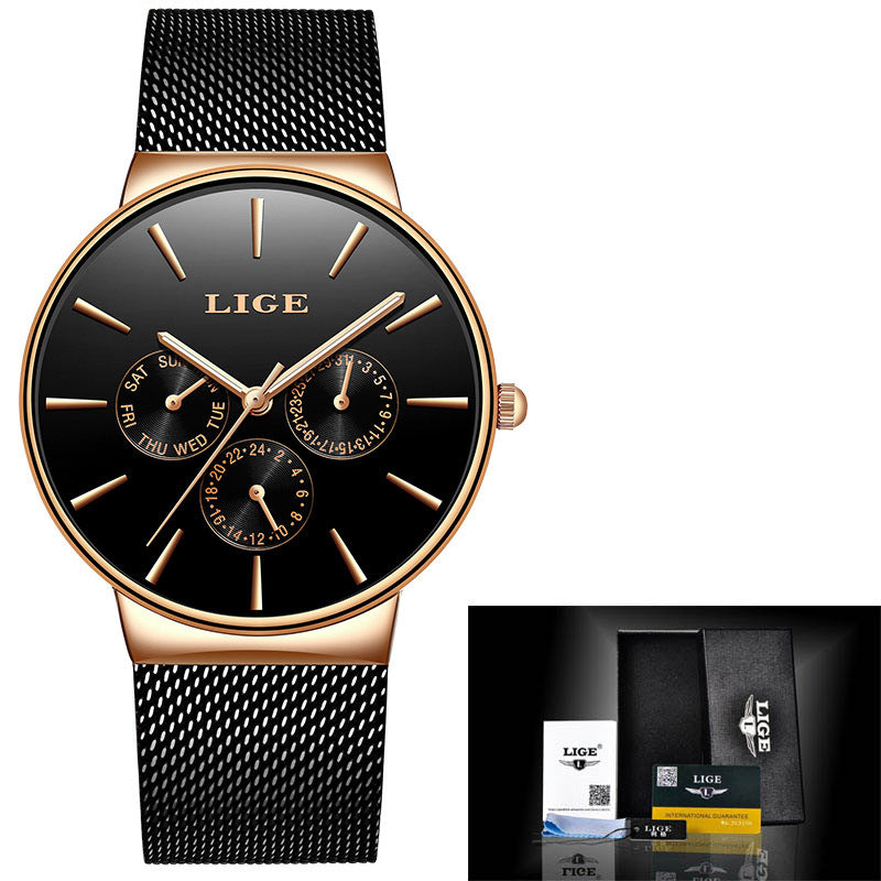 Sports and leisure Fashion Waterproof Quartz Mesh Strap Watch