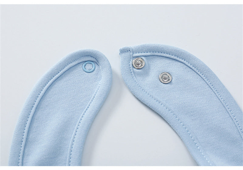 Baby Products Cotton Solid Color Bib With Hidden Buckle Saliva Towel Multi-color Optional