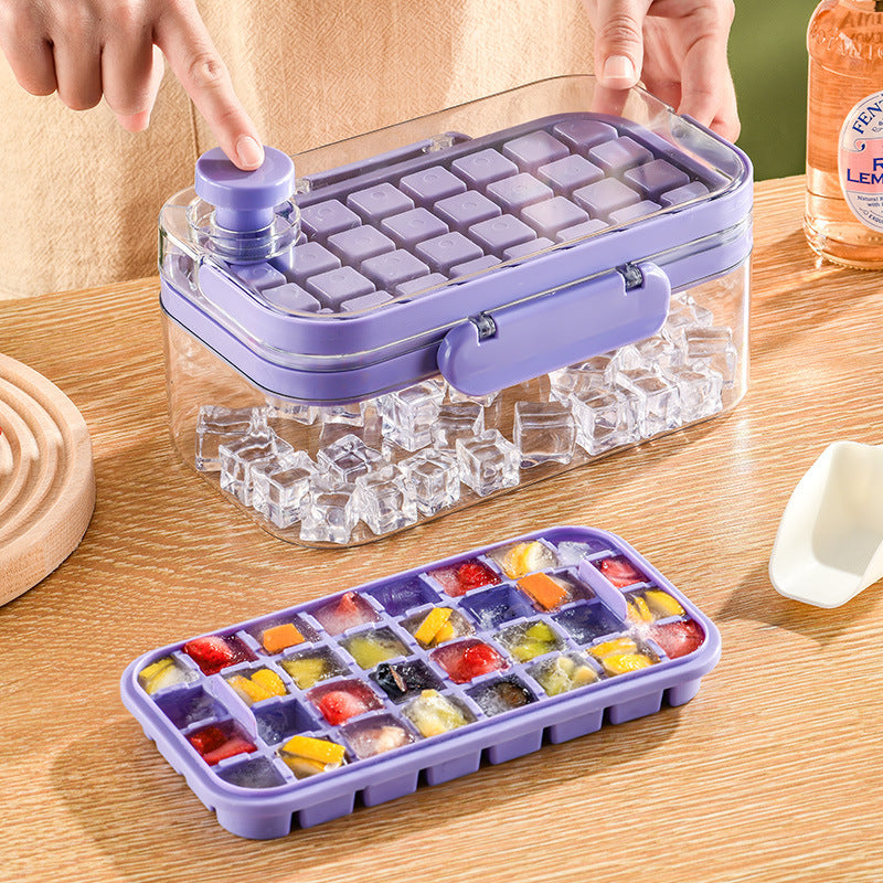 New Silicone Press Ice Maker Single Double Layer Square Ice Cube Mold