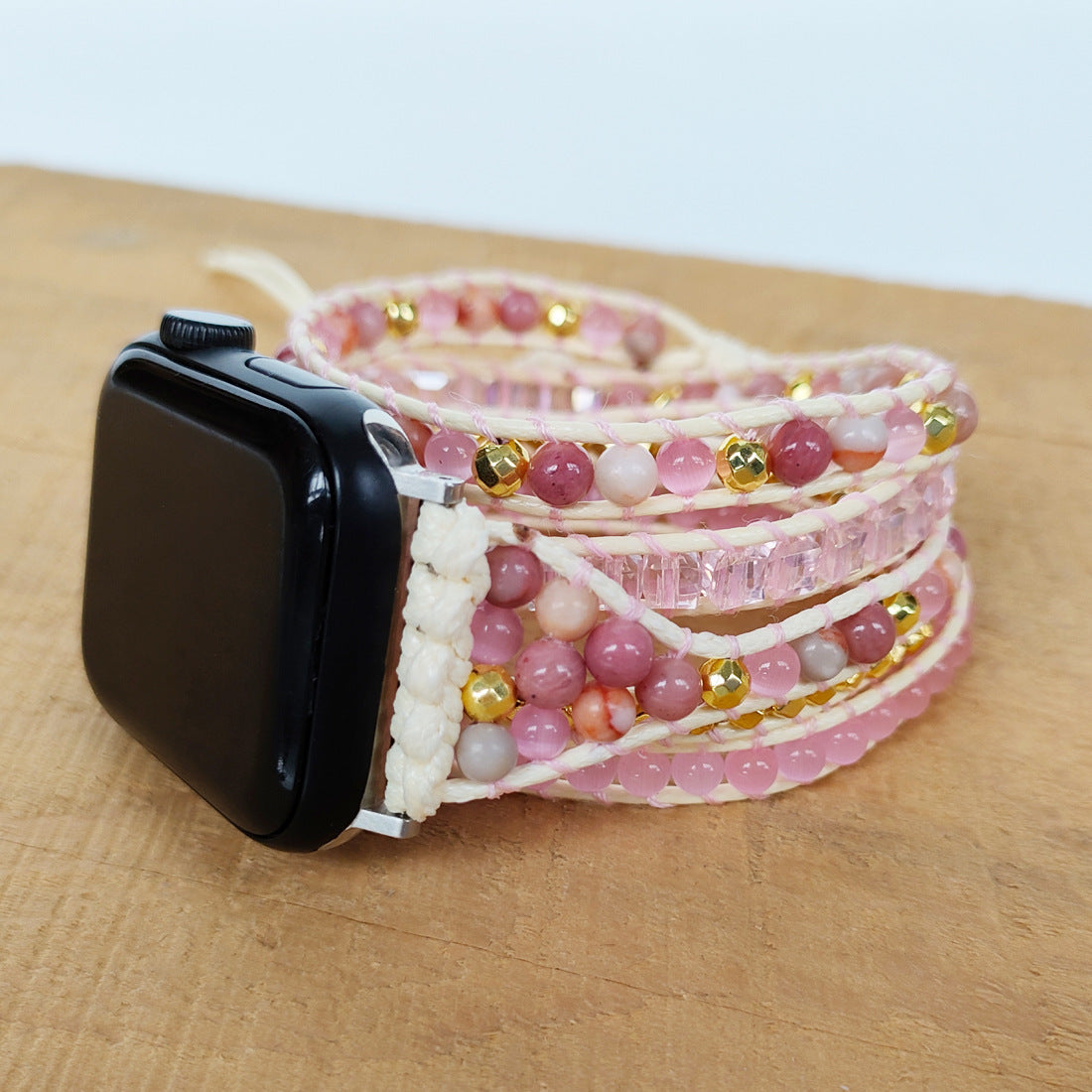 Natural Quartz Rough Woven Watch Band High Qualitu HandMade