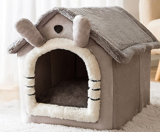 Original High Quality Foldable Dog House Pet Cat Bed Winter Dog Villa Sleep Kennel Removable Nest Warm Enclosed Cave Sofa Pets Supplies