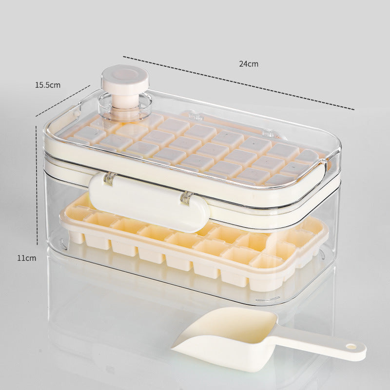 New Silicone Press Ice Maker Single Double Layer Square Ice Cube Mold