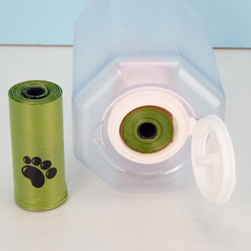Original Portable Cat Dog Water Bottle Food Feeder Drinker Poop Dispenser 3 In 1 Leak-proof Multifunctional Dog Water Bottle Pet Products