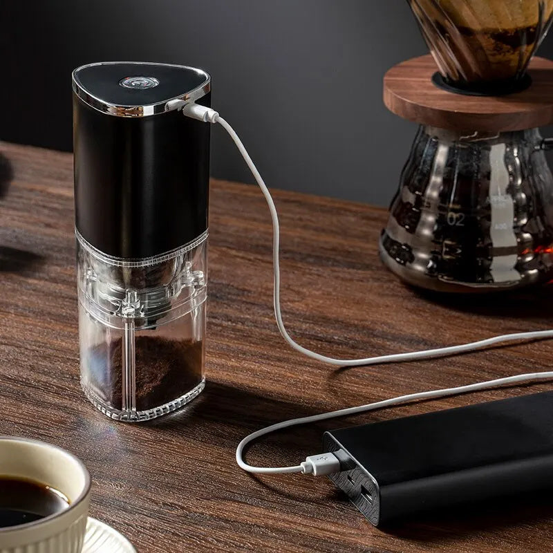 Original Portable Electric Coffee Grinder TYPE C USB Charge Ceramic Grinding Core Home Coffee Beans Pulverizer Grinder Small Portable Mini Home Kitchen Coffee Grinder Machine Mill Automatic USB Charging