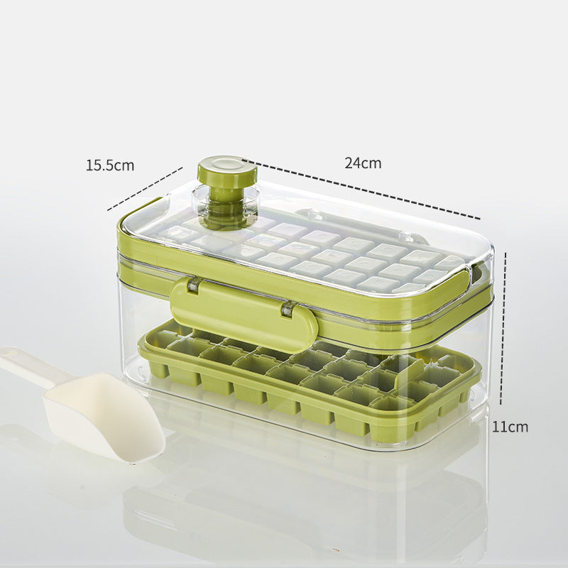New Silicone Press Ice Maker Single Double Layer Square Ice Cube Mold