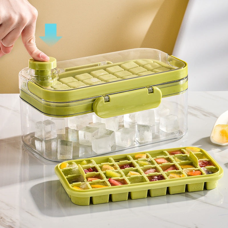New Silicone Press Ice Maker Single Double Layer Square Ice Cube Mold