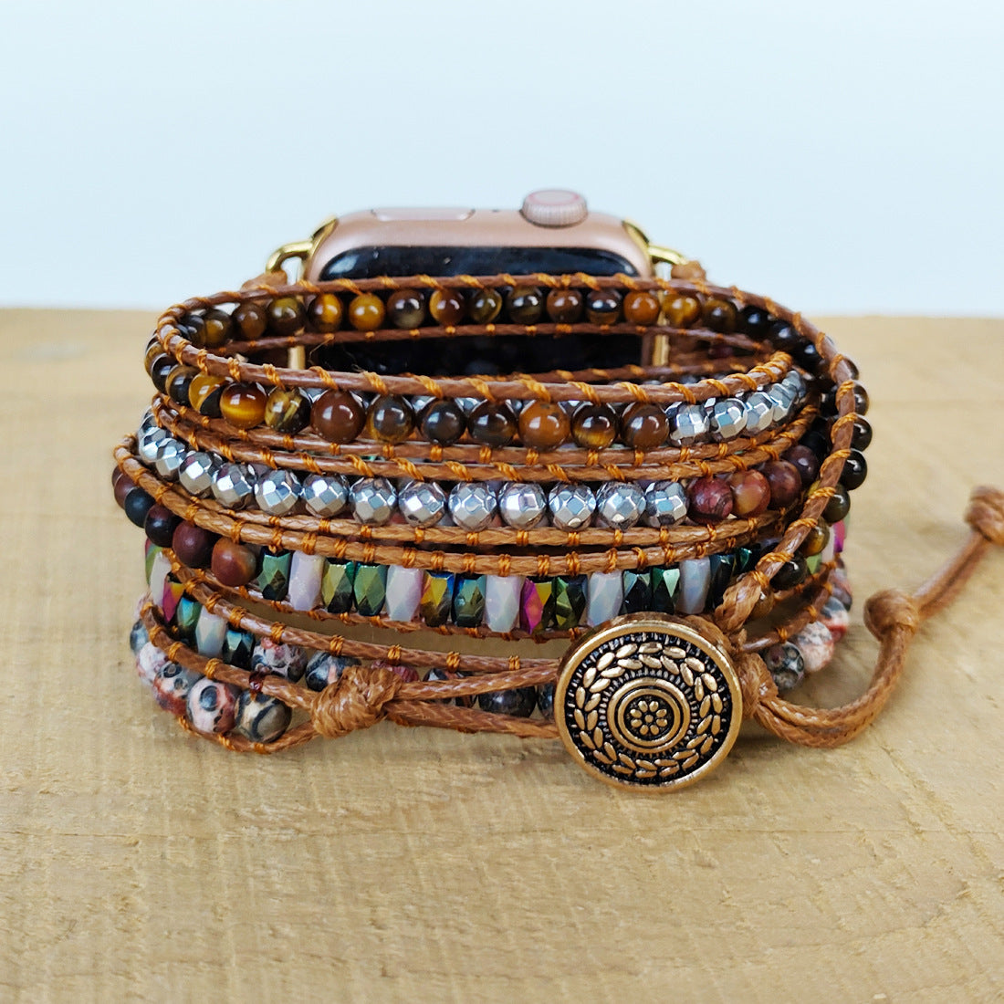 Natural  Quartz Rough Woven Watch Band High Qualitu HandMade