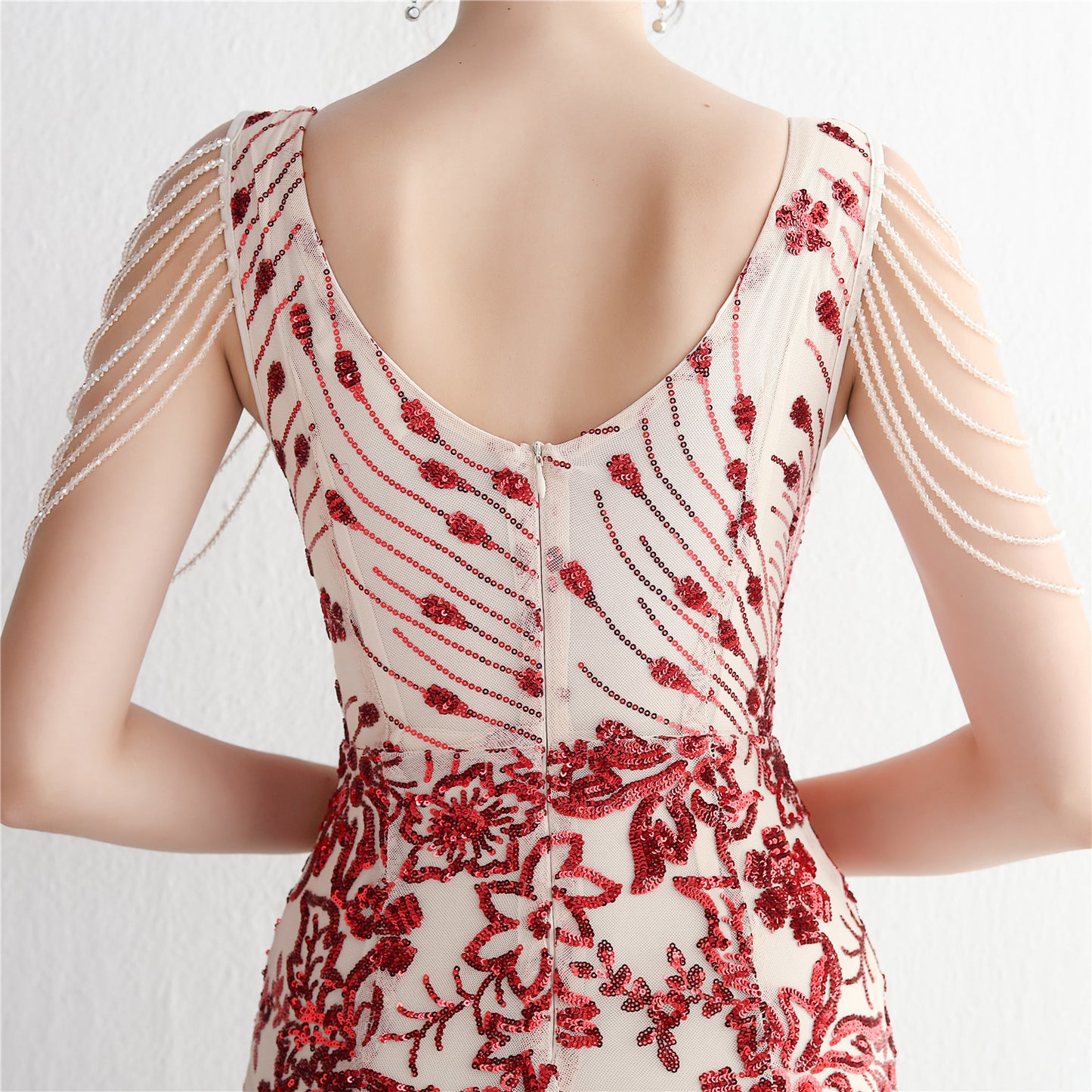 Long Sequined Evening Dress