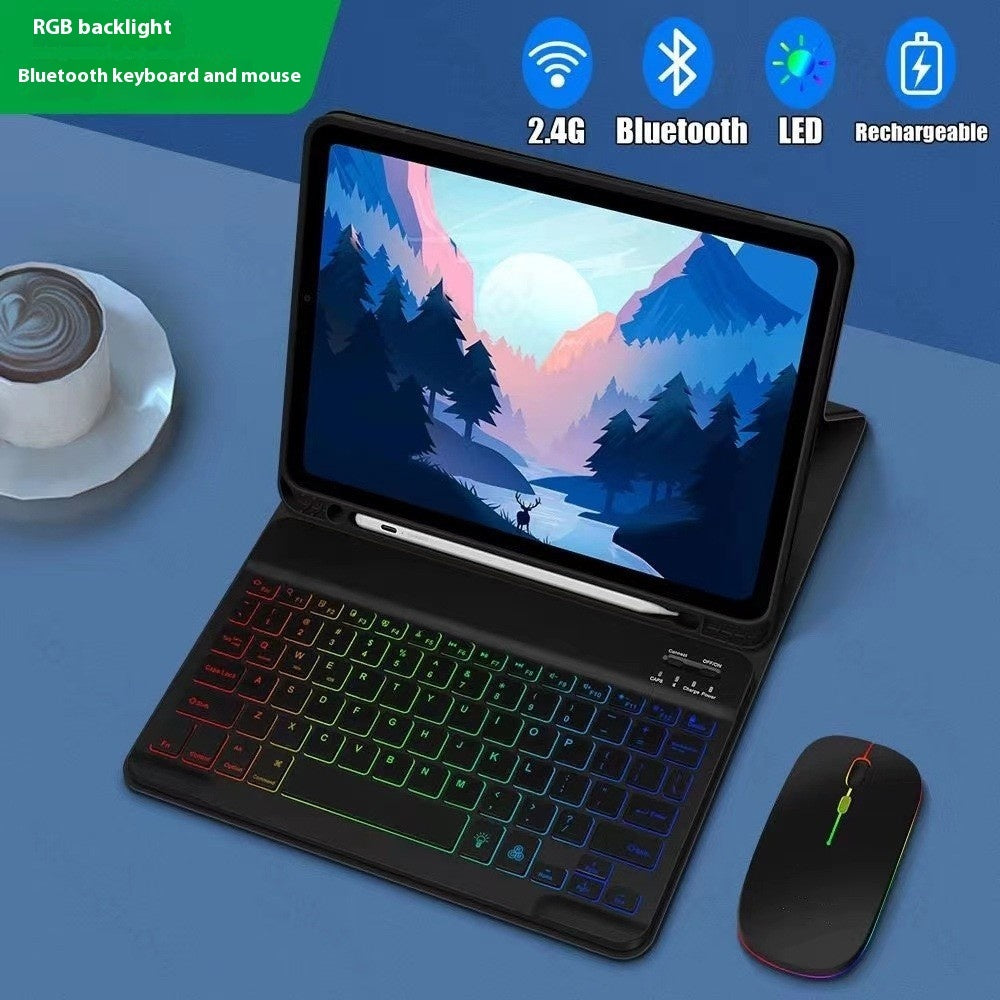 Original Ipad Protective Case Luminous Bluetooth Keyboard Leather Sheath