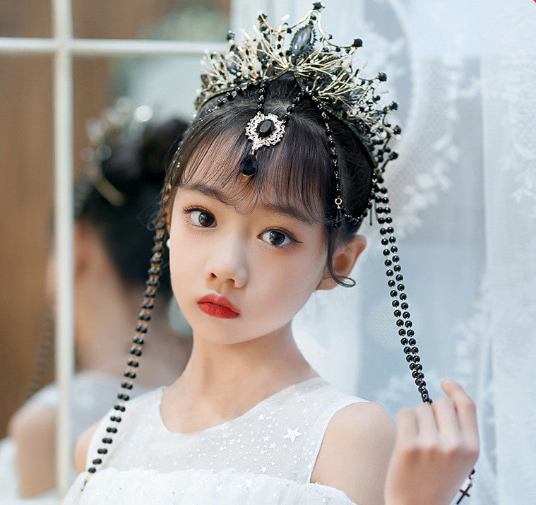 Top Lolita Fringed Crown Catwalk Crown Tiara Hair Accessories