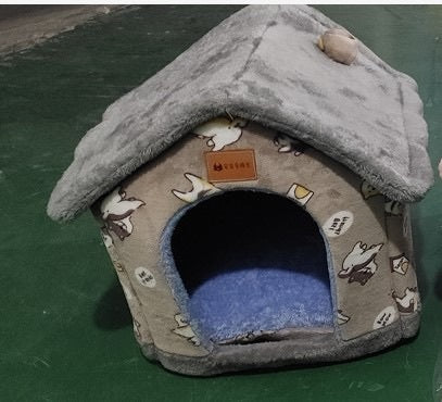 Original High Quality Foldable Dog House Pet Cat Bed Winter Dog Villa Sleep Kennel Removable Nest Warm Enclosed Cave Sofa Pets Supplies