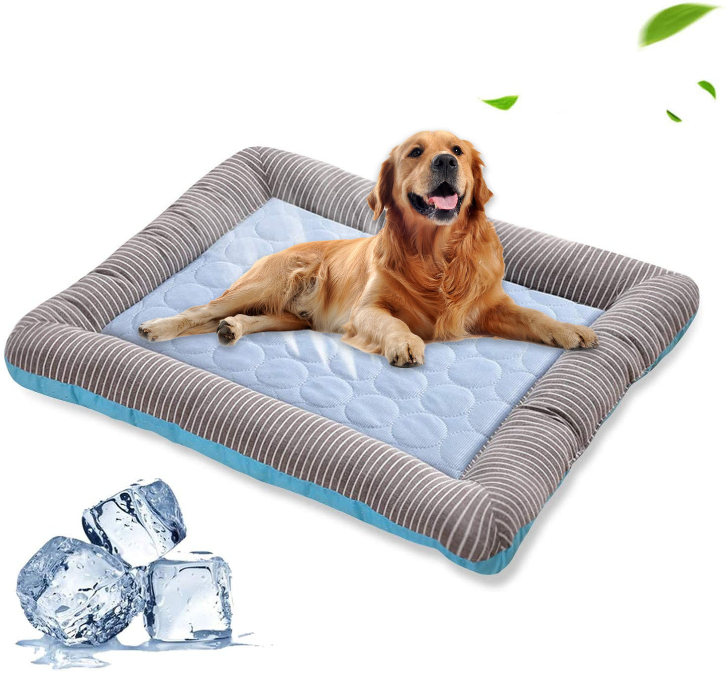High Quality- Pet Cooling Pad Bed For Dogs Cats Puppy Kitten Cool Mat Pet Blanket Ice Silk Material Soft For Summer Sleeping Blue Breathable