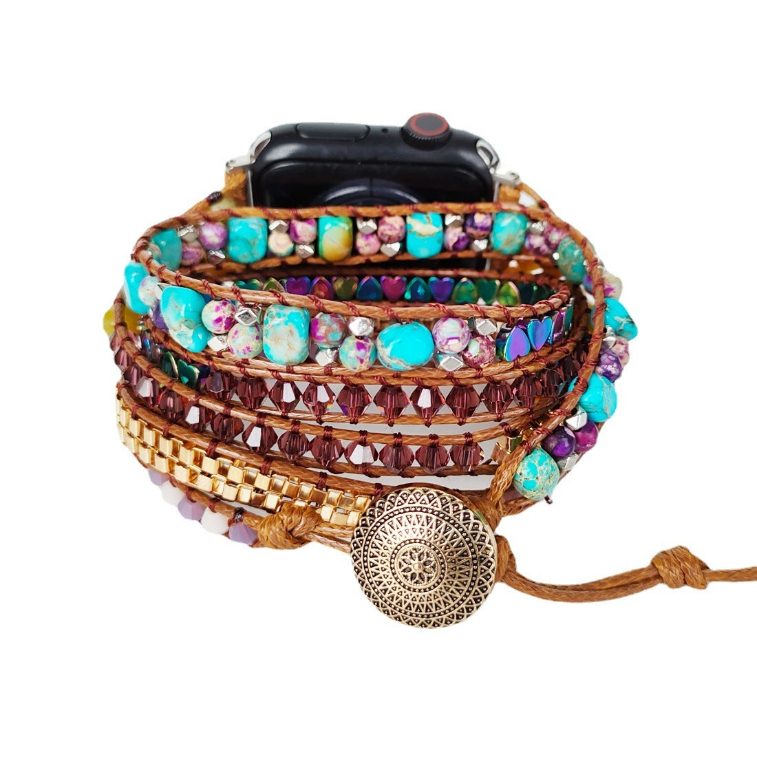 Natural Quartz Rough Woven Watch Band High Qualitu HandMade