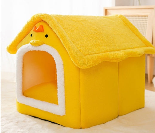 Original High Quality Foldable Dog House Pet Cat Bed Winter Dog Villa Sleep Kennel Removable Nest Warm Enclosed Cave Sofa Pets Supplies