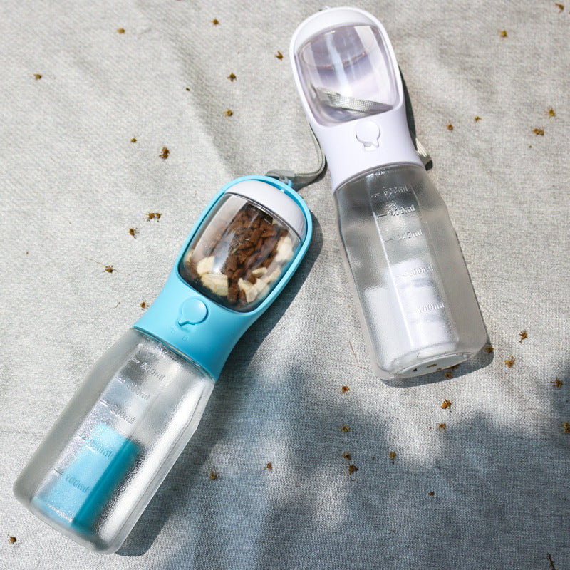 Original Portable Cat Dog Water Bottle Food Feeder Drinker Poop Dispenser 3 In 1 Leak-proof Multifunctional Dog Water Bottle Pet Products