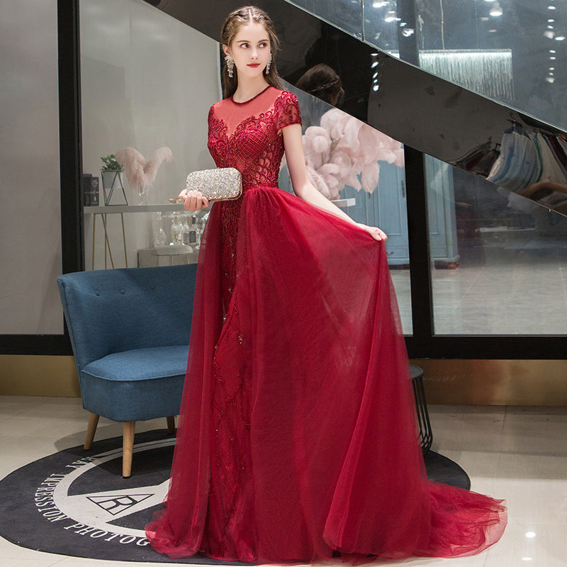 Women's Temperament Fashion A-line Hem Evening Dress