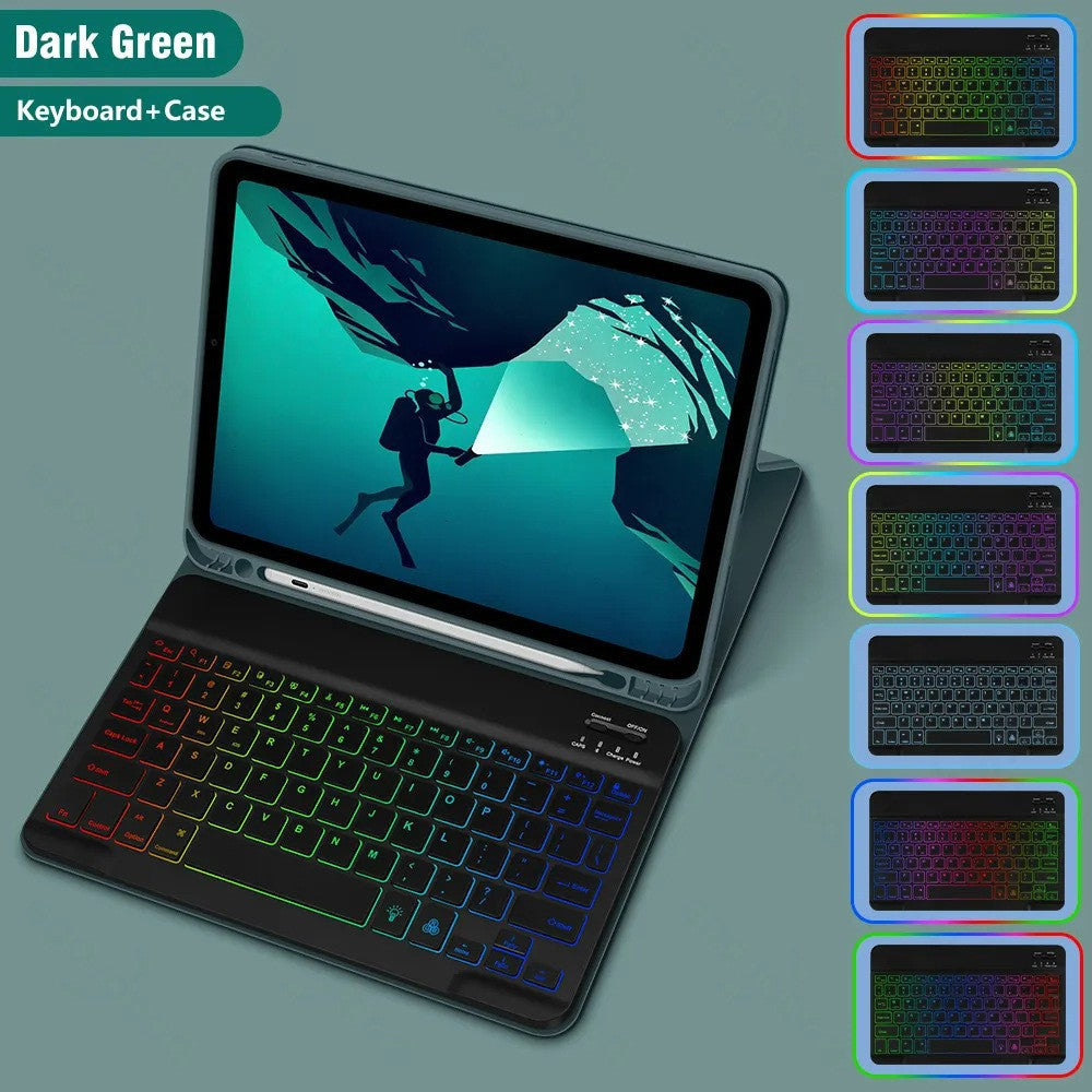 Original Ipad Protective Case Luminous Bluetooth Keyboard Leather Sheath