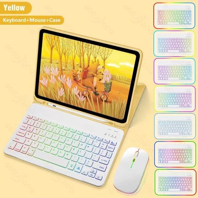 Original Ipad Protective Case Luminous Bluetooth Keyboard Leather Sheath