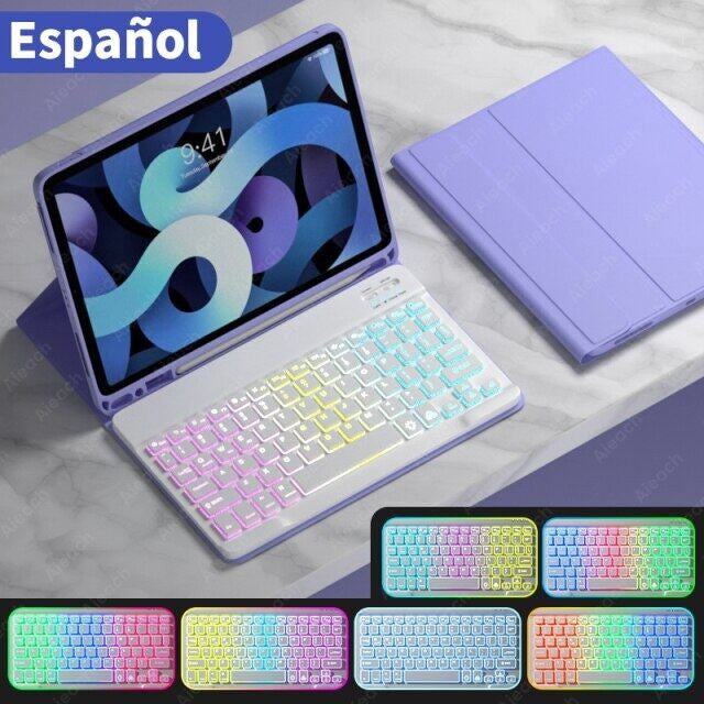 Original Ipad Protective Case Luminous Bluetooth Keyboard Leather Sheath