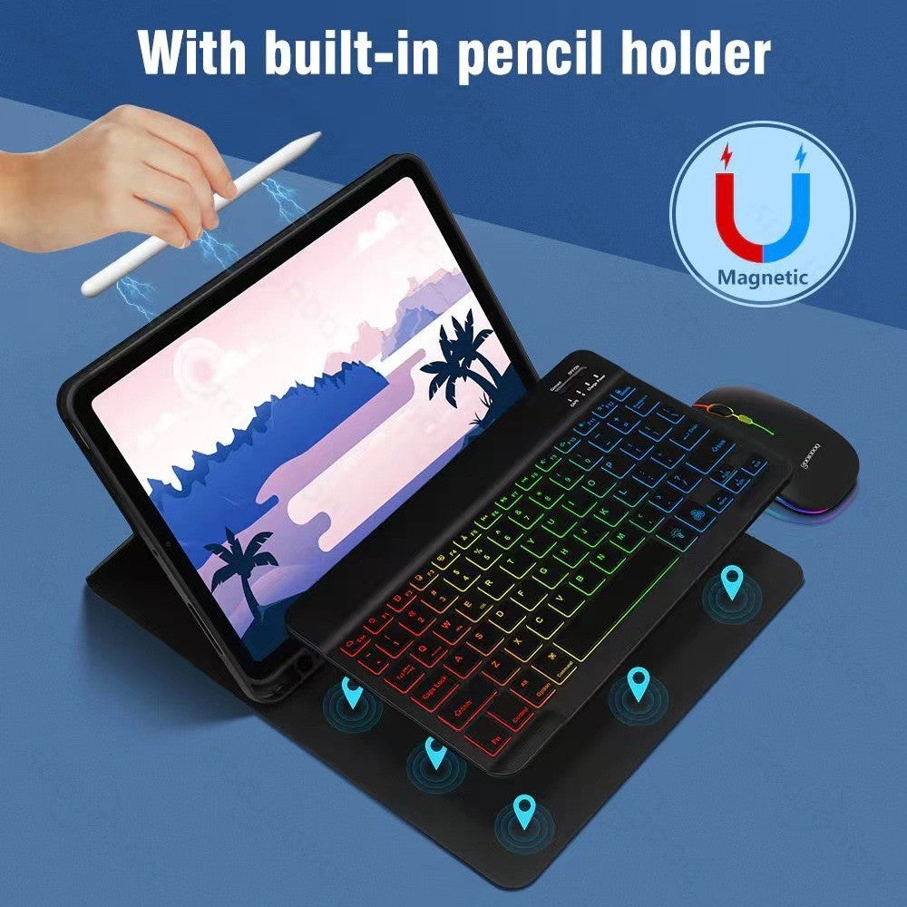 Original Ipad Protective Case Luminous Bluetooth Keyboard Leather Sheath