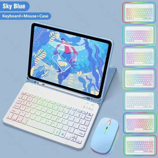 Original Ipad Protective Case Luminous Bluetooth Keyboard Leather Sheath