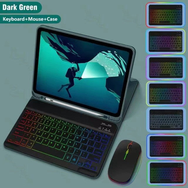 Original Ipad Protective Case Luminous Bluetooth Keyboard Leather Sheath
