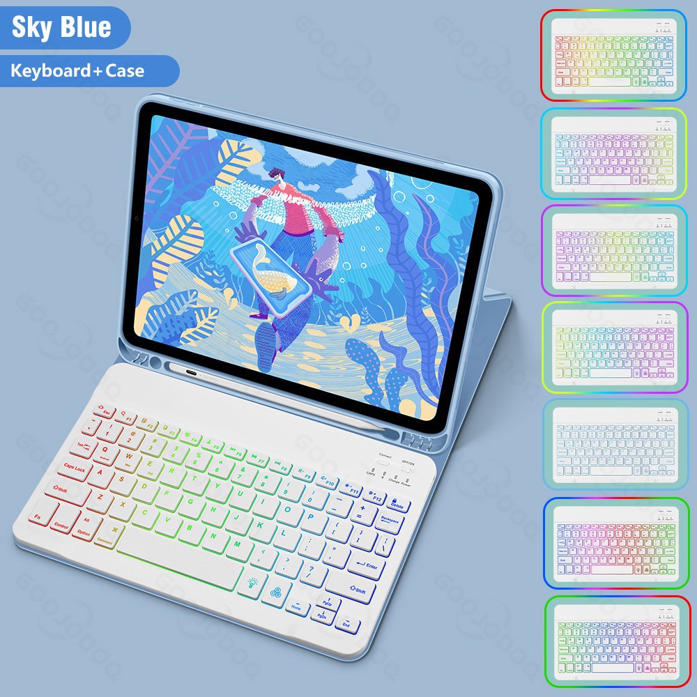 Original Ipad Protective Case Luminous Bluetooth Keyboard Leather Sheath