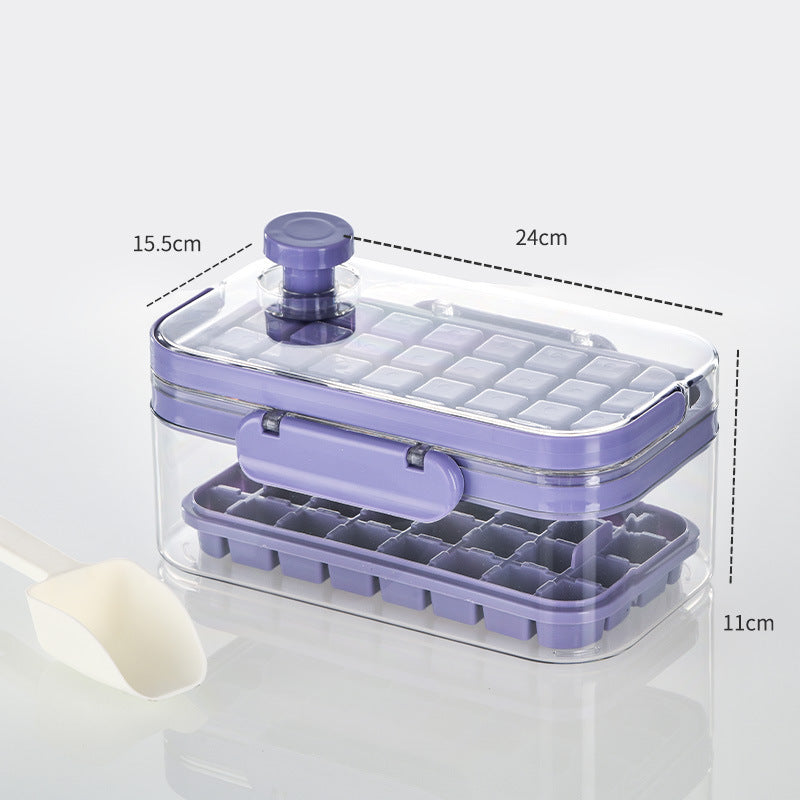 New Silicone Press Ice Maker Single Double Layer Square Ice Cube Mold