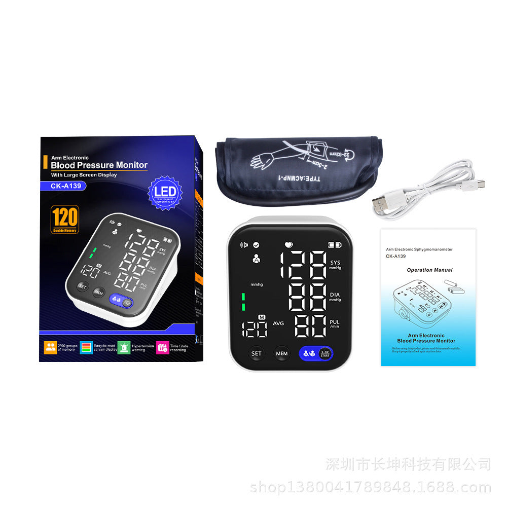 Original Electronic Blood Pressure Monitor Ultra Clear Large Screen Pulse Sphygmomanometer For Real-time Measurement Of Blood Pressure
