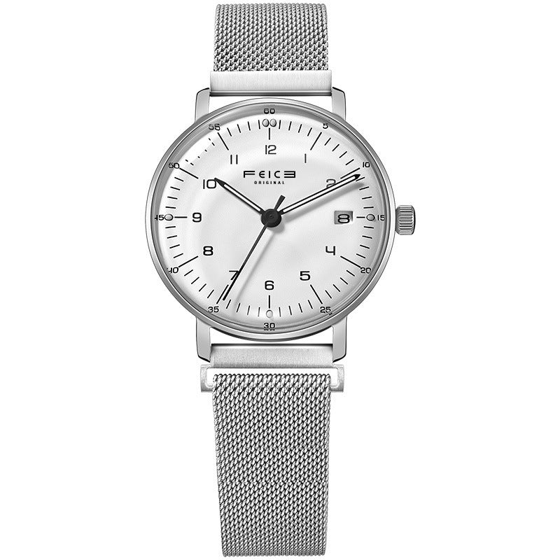 Original Flyke Fashion Simple Waterproof Watch Women's Ultra-thin Japanese Movement Calendar Women's Quartz Watch Foreign Trade Amazon