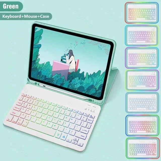 Original Ipad Protective Case Luminous Bluetooth Keyboard Leather Sheath