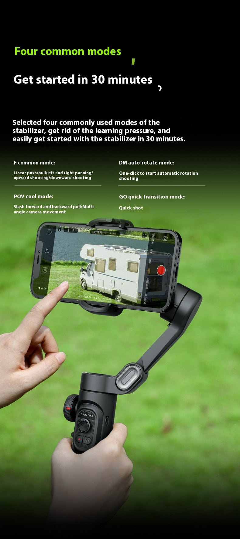 Original Selfie Three-axis Anti-shake Hand-held Tripod Head Mobile Phone Stabilizer