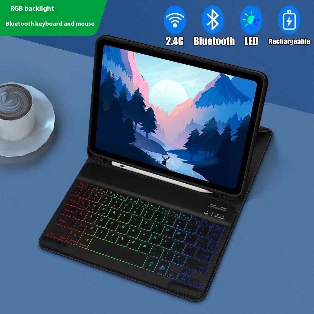 Original Ipad Protective Case Luminous Bluetooth Keyboard Leather Sheath